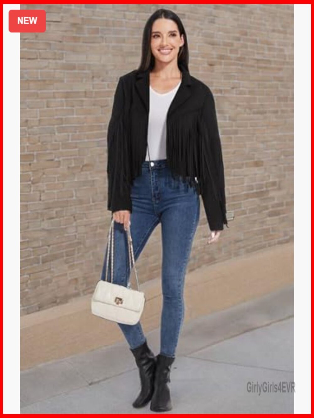 Fringe Leather Jacket Western Cropped Coat Women's S-XXL Suede - Picture 7 of 7